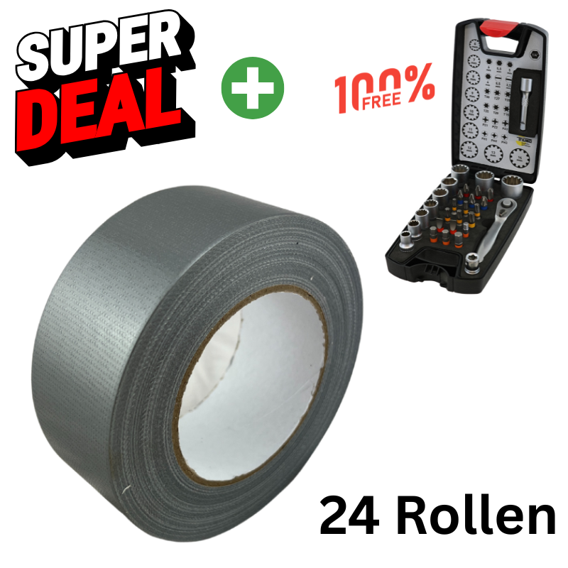 Super Deal+24x Panzerband grau + Bitsatz w2015