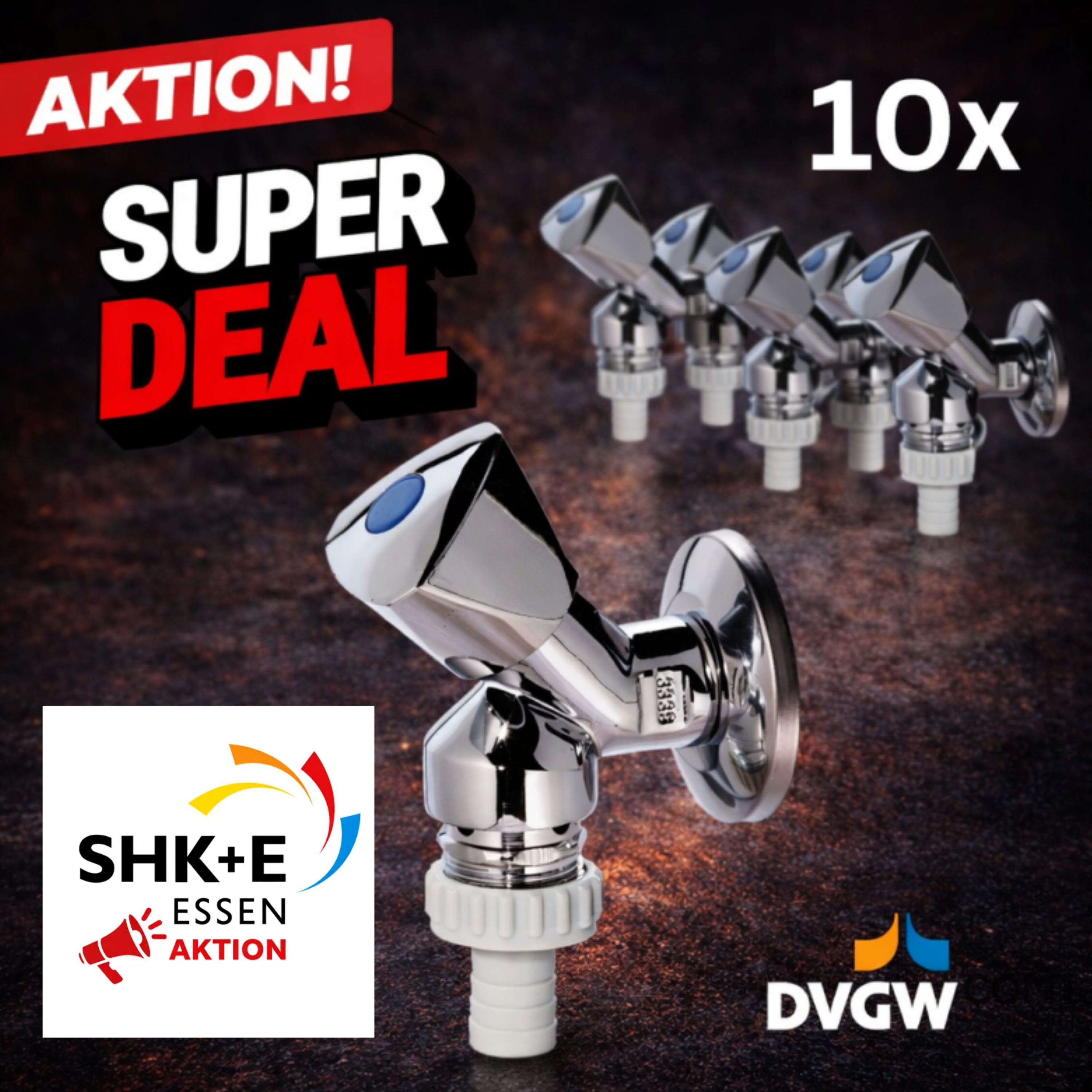 10 x Geräte Anschlussventil DVGW
