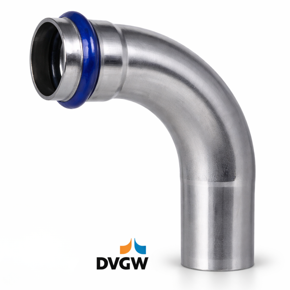 Edelstahl Bogen ia 90°