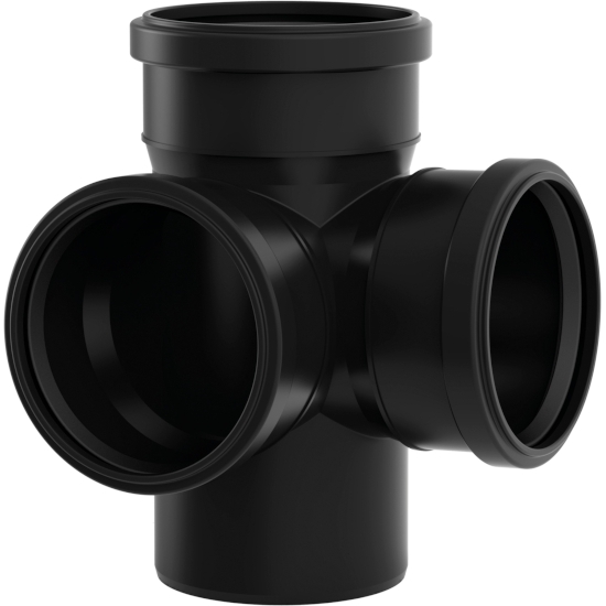 BlackFire Doppel Eck Abzweig DN110  87°