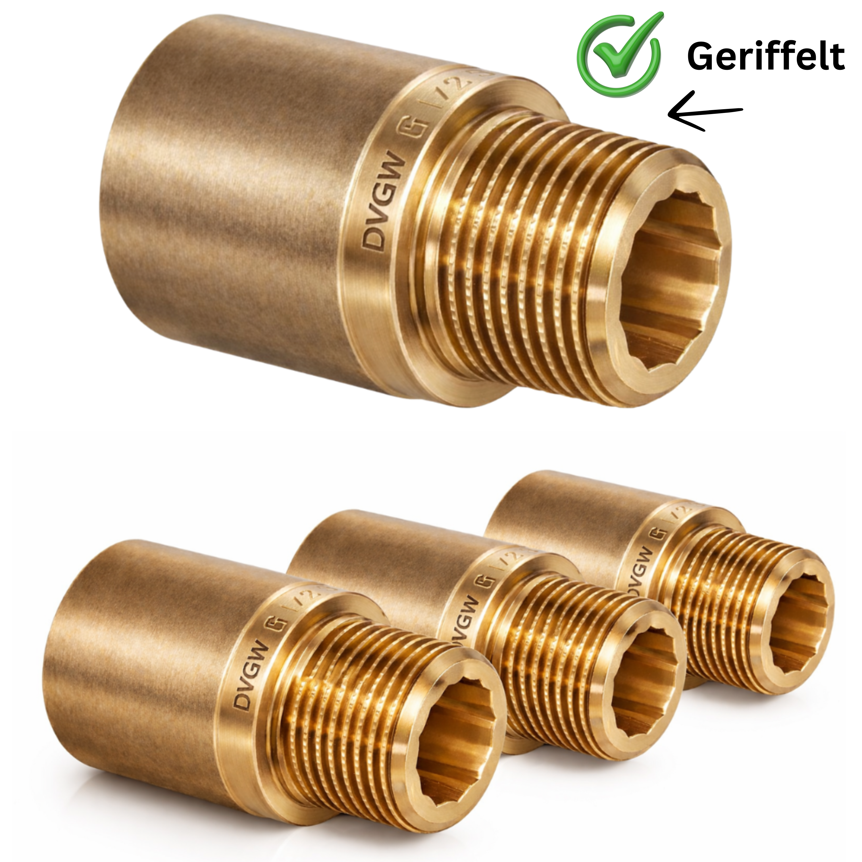 Rotguss Hahnverlängerung 1/2"