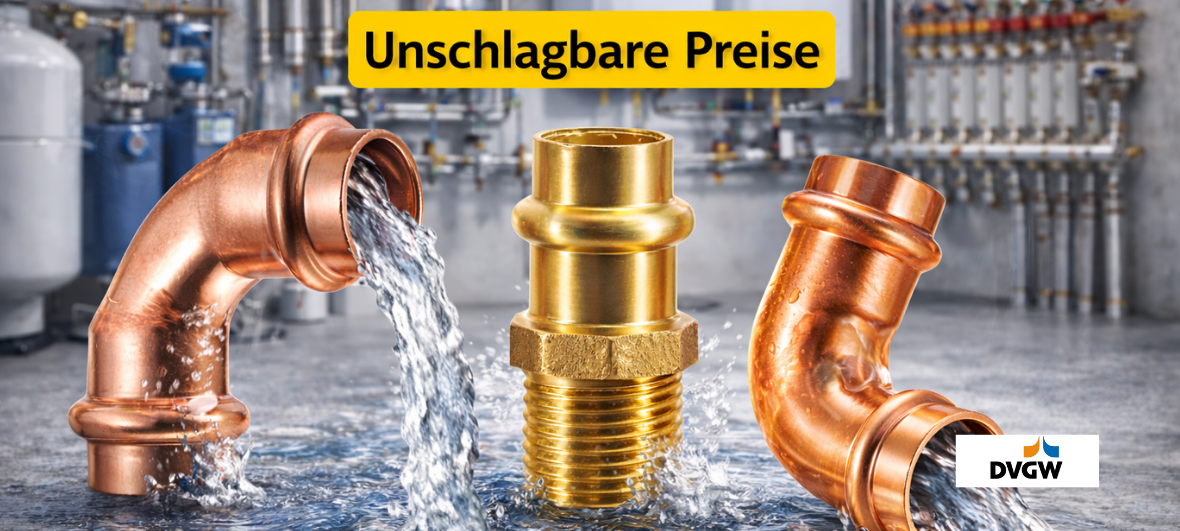 Pressfittinge Kupfer+Rotguss