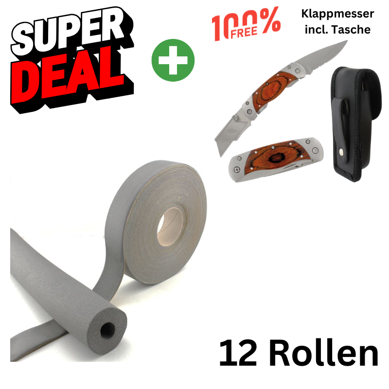 Super Deal+12xKautschukband grau+ Holzoptikmesser