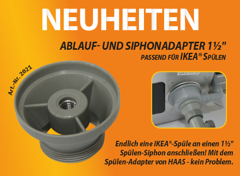Adapter für IKEA Spülen 11/2" grau