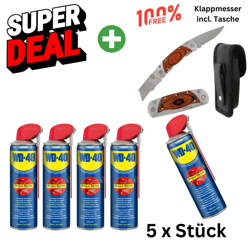 Super Deal+ 5x WD 40 + +Holzoptikmesser