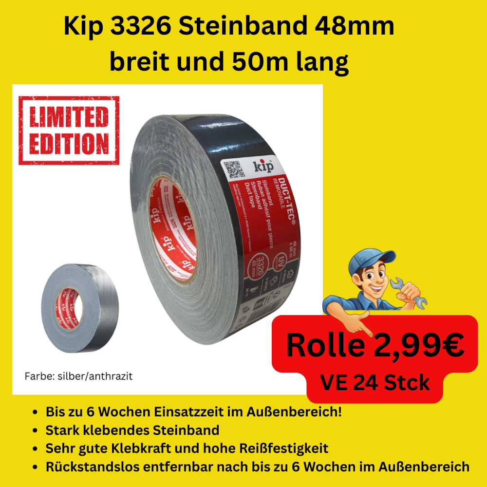 Kip 3326 Steinband 48mm breit und 50m lang