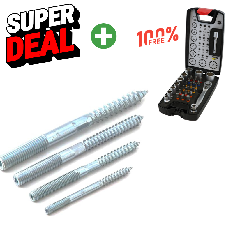 1.200 Stck Stockschrauben-Pack  inkl Bitsatz