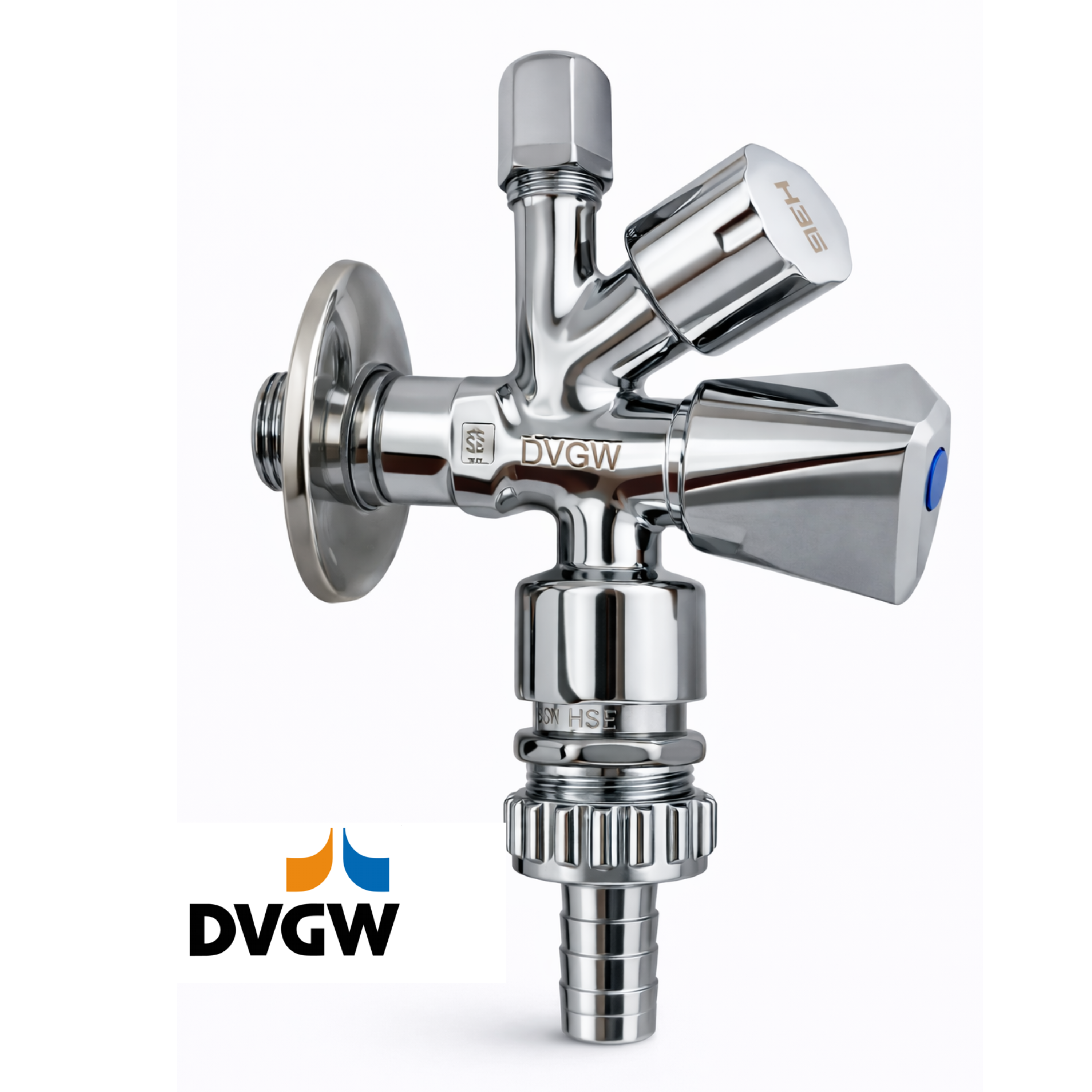 Kombi-Eckventil mit DVGW