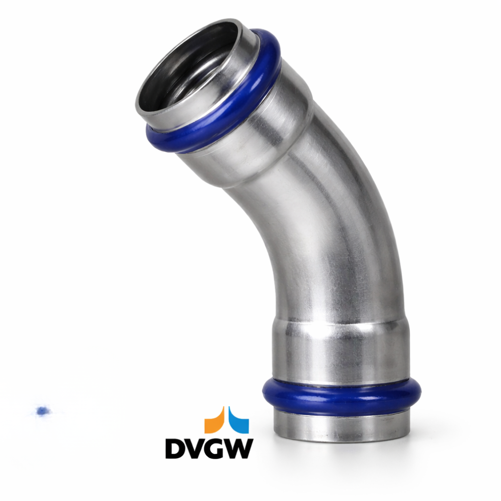 Edelstahl Bogen ii 45°