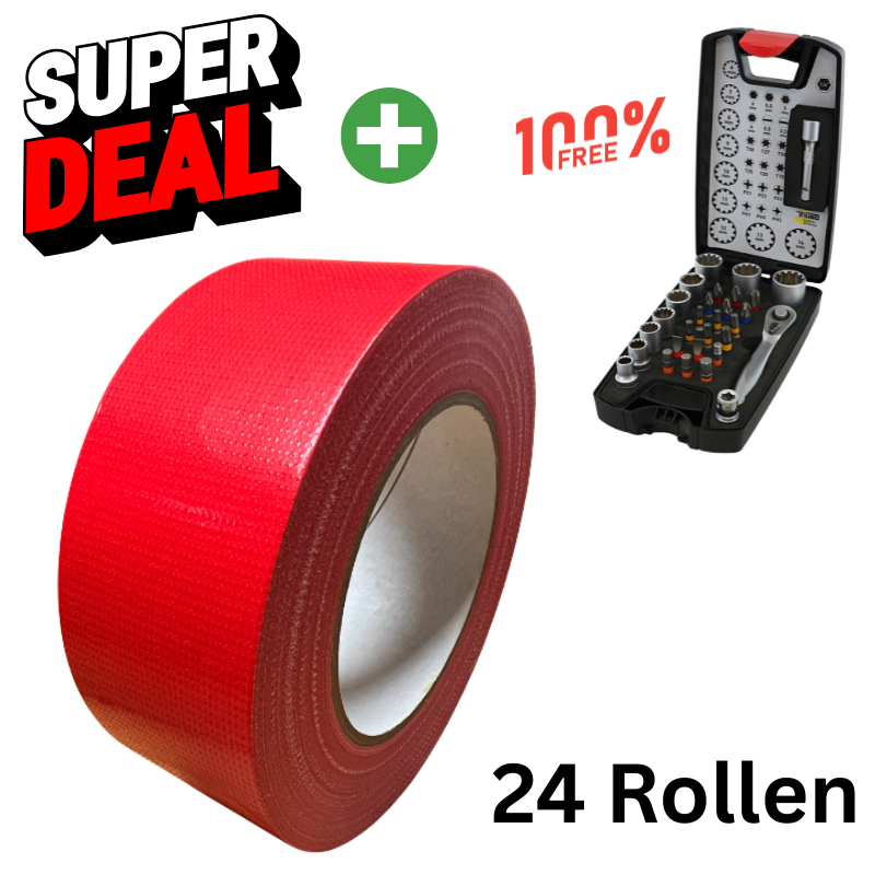 Super Deal+24x Panzerband rot + Bitsatz w2015