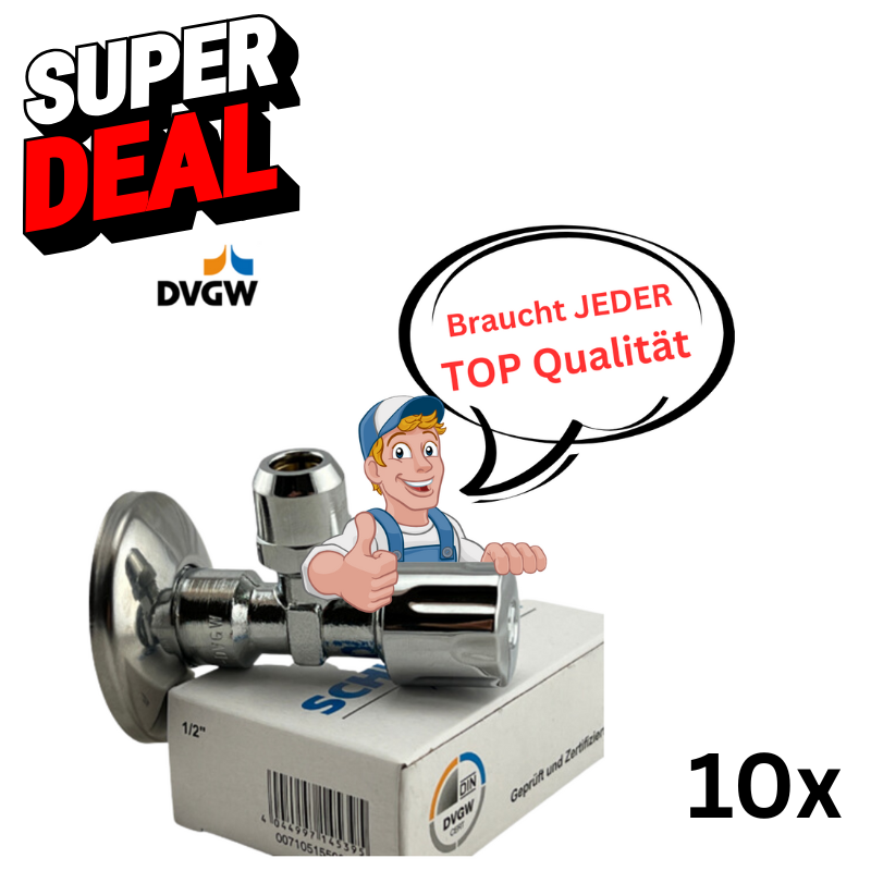 10 x Schlösser Eckventil 1/2"