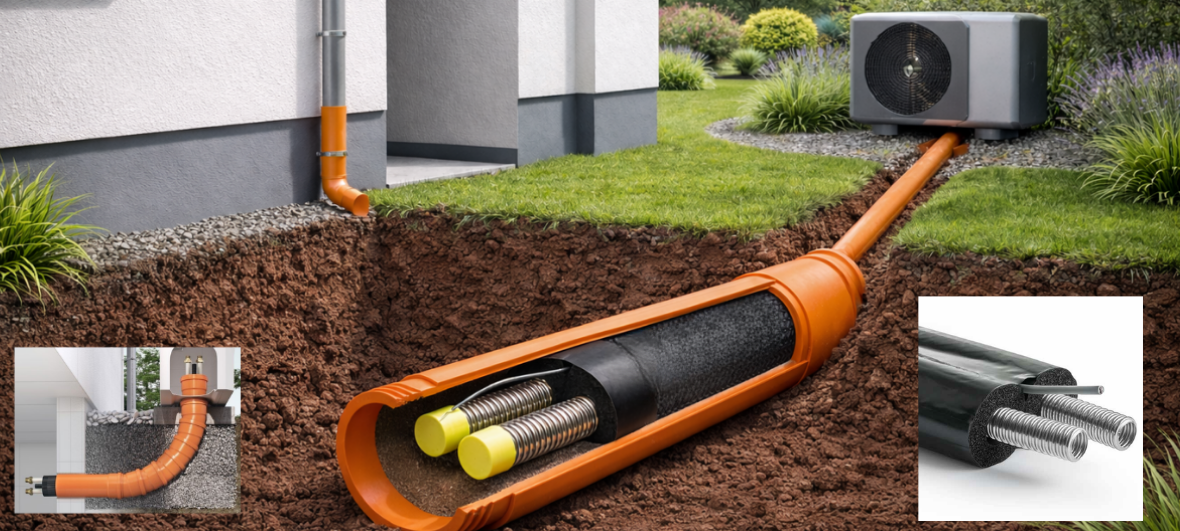 TwinDuo Wellrohr mit Fühlerkabel