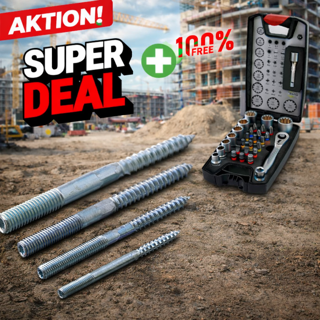 1.200 Stck Stockschrauben-Pack  inkl Bitsatz