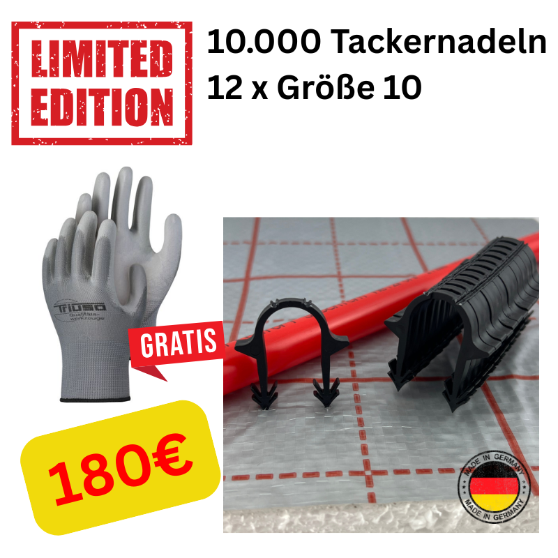 10.000 Profi Tackernadeln inkl 12 Paar Handschuh